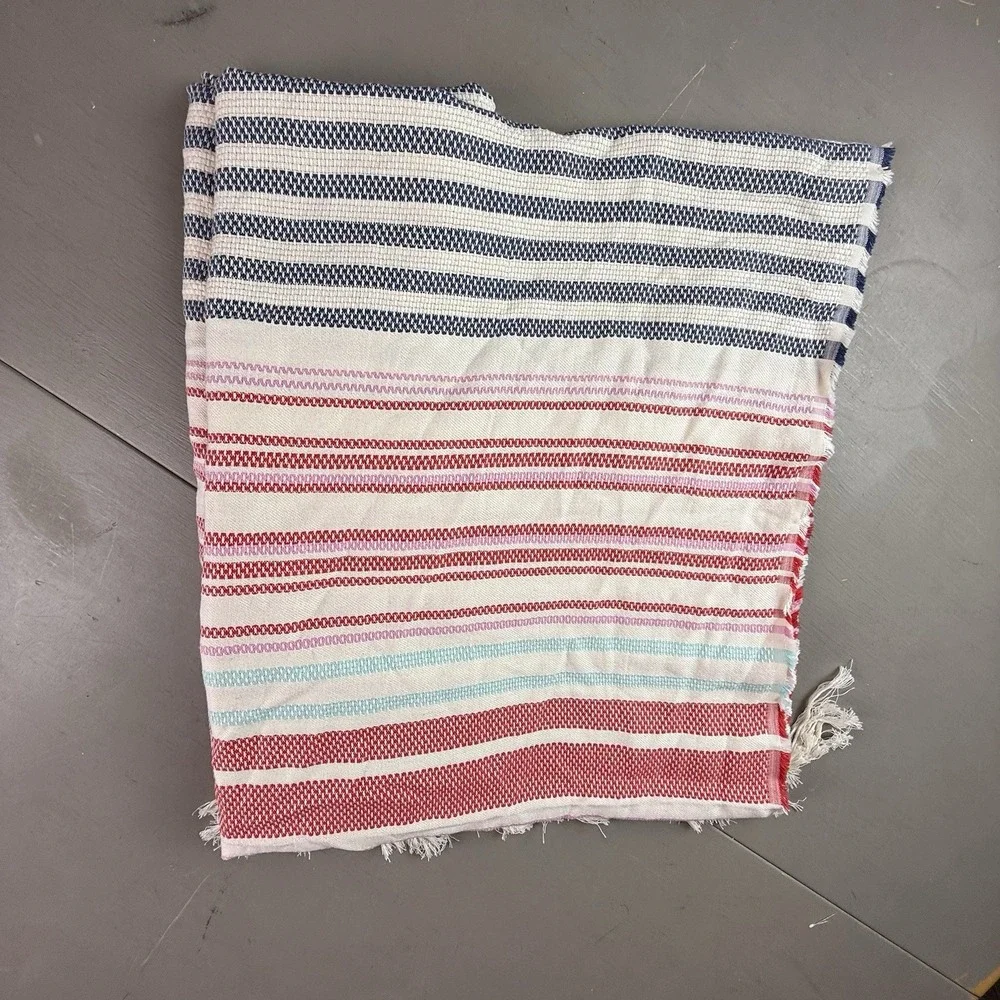 J Jill NWT Striped Multicolor‎ Lightweight Beach Throw Blanket 48x66